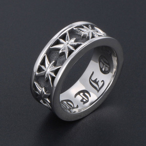 Retro <b>Titanium</b> Steel Star <b>Ring</b> Unisex Fashion Jewelry Gift SA1020 - Product Image 2