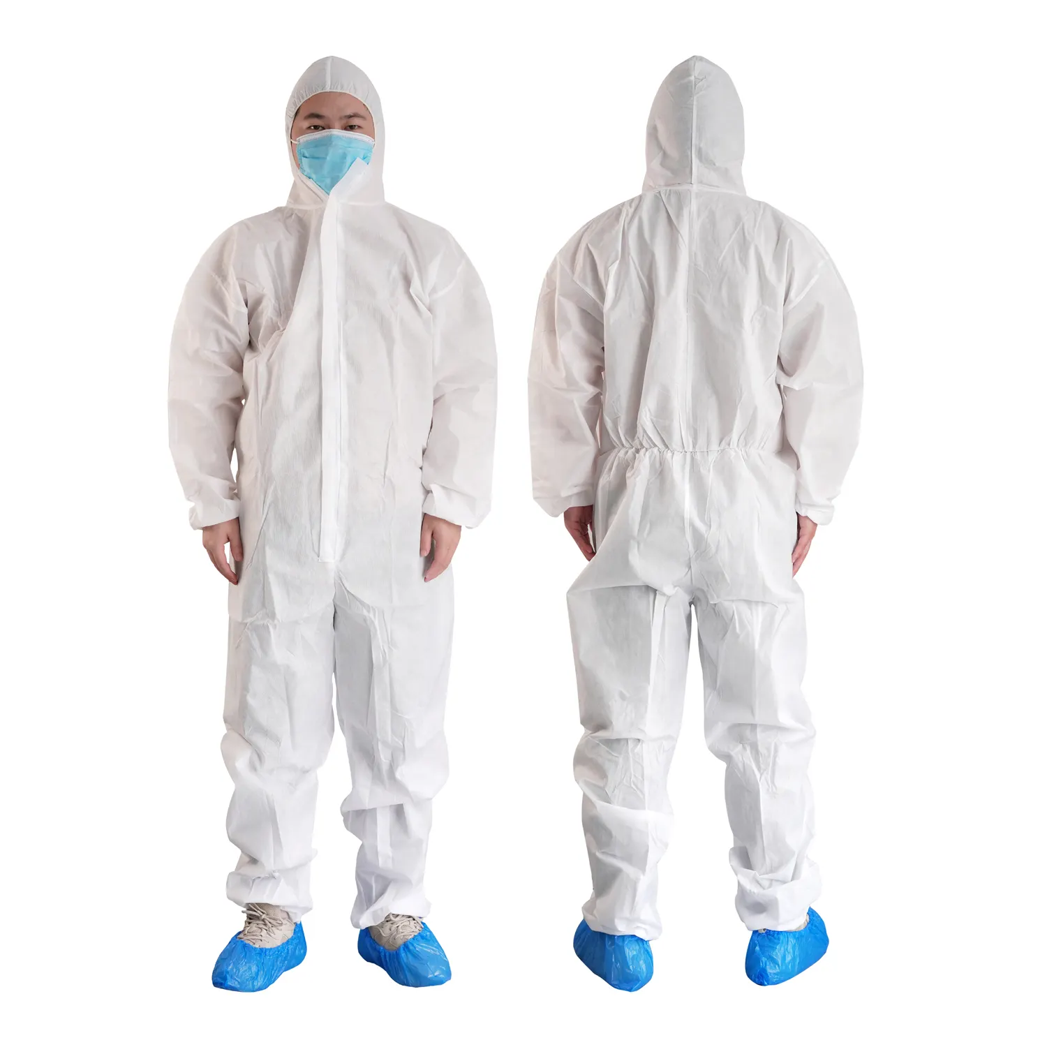 作業服スーツカスタマイズ不織布卸売材料使い捨て防水微孔性作業服低価格