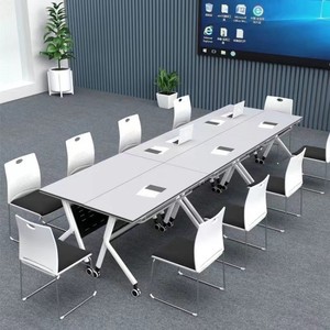 Mesa de Entrenamiento Plegable Económica, Escritorio de Oficina Móvil, Mesa Larga Enlazable, Diseño Moderno, Mesa Basculante para Instituciones Educativas - Product Image 3