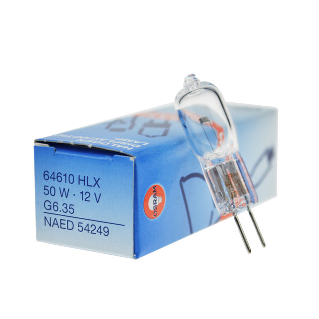 Factory Direct  HLX64610 12V50W Halogen Lamp G6.35 Pin Base 50W for Medical Equipment and Dental Lighting