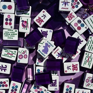 Fichas de Mahjong Americanas Transparentes de Color Morado, Fichas de Conejo de la Suerte de Acrílico de 3 Capas, Fichas Joker para Regalos de Navidad, Halloween y Festividades - Product Image 5