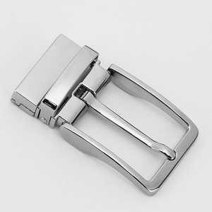 3.5CM Gesper Sabuk Bolak-balik Pria Pin Emas Perak Putar Klip Sederhana Gesper Pin Reversibel untuk Sabuk Kulit - Product Image 2
