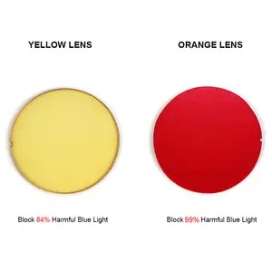 HMC Coating CR39 Eyeglasses Lenses Red Yellow Orange 84% To 99% Anti Blue Light Blocking Lens