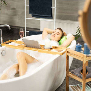 Plateau de bain ajustable en bambou personnalisé avec côtés extensibles et <span class=keywords><strong>porte</strong></span>-livre - Product Image 2