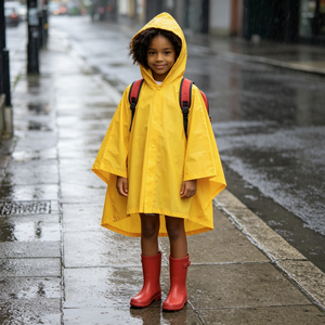 Poncho imperméable à capuche pour enfants, poncho de pluie léger et imperméable pour l'extérieur, poncho de pluie pour enfants avec logo personnalisé pour la randonnée et le cyclisme - Product Image 4