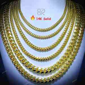 Lujoso Hip Hop personalizado 14K oro sólido Miami cubano cadena collar Bling Iced Out Moissanite - Product Image 1