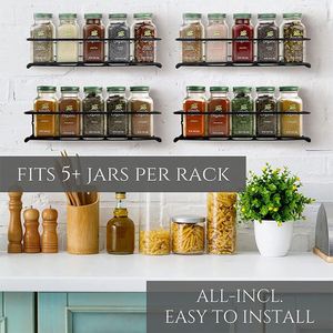 Lot de 4 Étagères de Rangement pour Épices, Organisateur de Cuisine, Conteneur à Condiments, Support à Assaisonnements avec Vis - Product Image 3