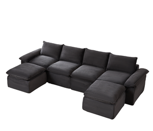 Boneless Oversized Sectional <b>Compressed</b> Foam <b>Sofa</b> Set Living Room Modern Convertible Modular Corduroy <b>Vacuum</b> Packaging - Product Image 1