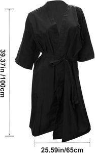 Kimono da Parrucchiere in Poliestere di Alta Qualità per Donne, Comodo e Personalizzabile, Nero, per Spa e Salone - Product Image 2