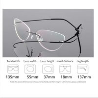 Gafas Ópticas Personalizadas con Logotipo 2026, Ligeras, sin Montura, de Aleación de Titanio, Monturas de Gafas de Ojo de Gato para Hombre y Mujer