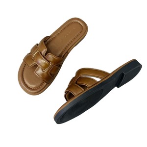 2026 Spring Summer Woven Niche <b>Flat</b> Slippers Women Casual Versatile One Band Outdoor Slides - Product Image 5