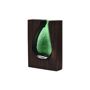 <span class=keywords><strong>Vase</strong></span> moderne <span class=keywords><strong>en</strong></span> <span class=keywords><strong>bois</strong></span> de style nordique avec verre transparent pour la maison, l'hôtel, la salle de réunion - Product Image 5