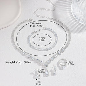 Juego de Joyería Nupcial de Lujo con Diseño Floral de Perlas y Diamantes de Imitación Plateados para Mujer, Accesorios de Moda para Bodas y Eventos Nocturnos, Venta al Por Mayor - Product Image 4