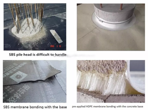 <span class=keywords><strong>Precio</strong></span> de fábrica Material de construcción preaplicado Adhesivo HDPE Membrana impermeabilizante Sand Top Sótano impermeabilización - Product Image 2