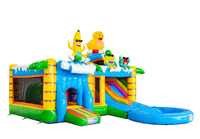 Château gonflable à thème tropical, toboggan et piscine aquatique combinés, bâche en PVC de 0,55 mm pour la location d'événements pour enfants OEM ODM