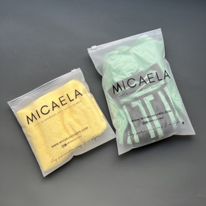 Wholesale Custom Brand Logo Matte Frosted Zipper Bags Semi Transparent Plastic Slide Zip Pouches For Apparel Garment Packaging - Product Image 6