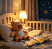 2026 First Sleep Bear Sound Soother Portable White Noise Sleep Machine Lullaby Player Timer Rechargeable Nursery RGB Plastic