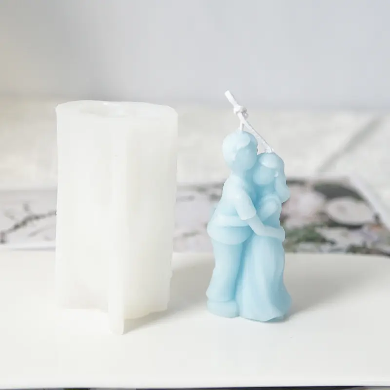 Cross Border Mermaid Candle Mold DIY Block Character Relief Aromatherapy Candle Silicone