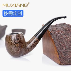 Muxiang Wooden Tobacco Pipe Bent Type Solid Wood Handmade For Men Smoking Accessory Customized - Product Image 1