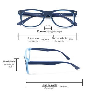 Gafas de lectura Illinois Blue con aumento de +1.5 - Product Image 2