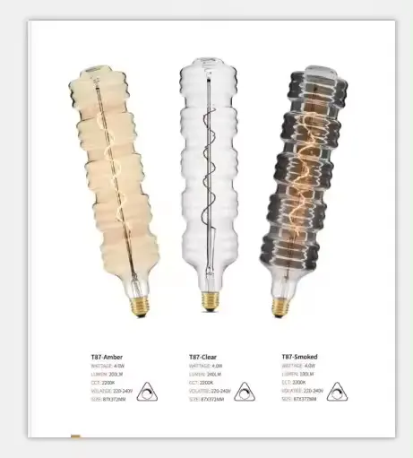 Boy düzensiz şekil led filament ampul edison kısılabilir 5W yumuşak filamanlı led ampul