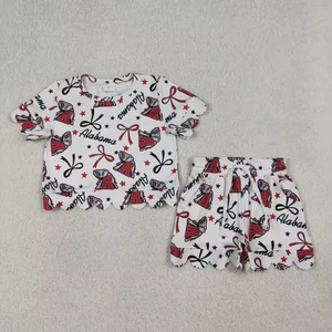 Conjuntos de Verano para Niñas RTS, Conjunto de Pantalones Cortos con Volantes para Día de Juego Universitario, Ropa Infantil con Temática Universitaria - Product Image 2