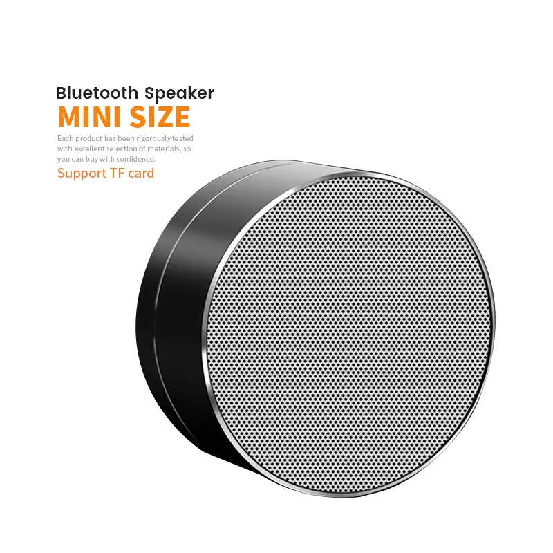 Metalen A10 Draadloos Verbonden Outdoor Draagbare Mini Small Size Speaker Kleurrijke Kleine Ronde Mini Draagbare Draadloze Bt Speaker