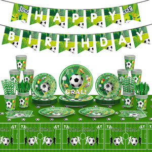 Ensembles de serviettes et de vaisselle jetables à thème football, <span class=keywords><strong>d</strong></span>écorations pour fêtes <span class=keywords><strong>d</strong></span>'enfants, en stock - Product Image 6