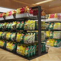 Présentoir en fil métallique avec paniers suspendus Boutique Vente au détail Conception personnalisée Présentoirs promotionnels pour biscuits et biscuits
