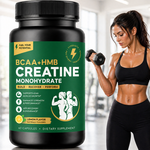 Integratore di Creatina Monoidrata, BCAA e HMB per lo Sviluppo Muscolare - Capsule |   Prodotto per <span class=keywords><strong>Dropshipping</strong></span> su Amazon - Product Image 1
