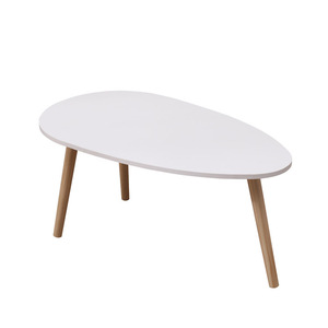 Modern Oval Coffee <b>Table</b> Laminate Top Wood Legs <b>Small</b> Living Room Sofa Side <b>Table</b> - Product Image 5
