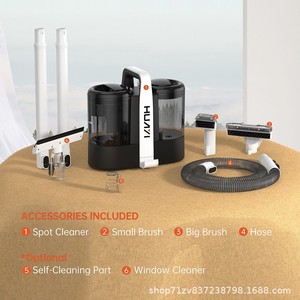 Wet And Dry Canister Vacuum <b>Cleaner</b> With Hot Water <b>Spray</b> 1-2L For Carpets Curtains Mattresses Fabrics - Product Image 3