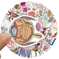 50 Pegatinas de Anatomía Humana - Guía de Aprendizaje de Órganos para Estudiantes de Medicina, Calcomanías Removibles Resistentes al Agua y a los Rayos UV