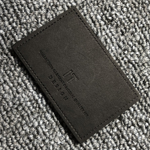 Groothandel Hoge Kwaliteit Op Maat Geperst Geëtst Logo Kleding Lederen Label Zwarte Lederen <span class=keywords><strong>Patch</strong></span> voor Kleding - Product Image 3