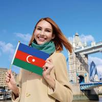 Drapeau Fanion Agitable du Kazakhstan 14*21cm avec Tige en Bois – Vente Chaude Mondiale