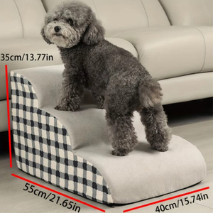 Escalier pour animaux de compagnie en éponge hautement élastique à 3 marches, rampe antidérapante pour chien et échelle à pente douce pour canapé et meubles de lit surélevés - Product Image 3