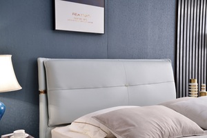 2024 nouvelle chambre à coucher style moderne lit double en cuir lit en bois de <span class=keywords><strong>mélèze</strong></span> lit king size meubles de chambre lit pour la maison - Product Image 5