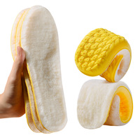 Semelles thermiques en laine PU pour hommes et femmes, doublées de polaire, extra-épaisses, ultra-douces