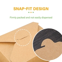 Boîte à lunch carrée en papier biodégradable ZJPACK, écologique, pour emporter, boîte à lunch en kraft pour la restauration rapide, emballage pour boîte à lunch