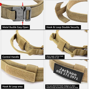 Collar de Perro Táctico de Caza y Entrenamiento para Perros Grandes, de Diseño Personalizado, Resistente, con Hebillas Metálicas y Cintas Duraderas al por Mayor - Product Image 5