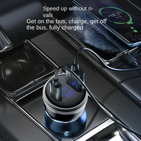 Chargeur de voiture USB C 60W à charge super rapide, allume-cigare, type C, double port, charge rapide haute vitesse QC3.0 60W, affichage numérique