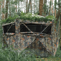 Abri de chasse camouflage pop-up 5 faces personnalisable 360° °   Abri de chasse imperméable et transparent avec sac de transport pour la chasse en plein air