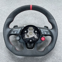 Volante de Fibra de Carbono S-Line para Audi TT R8 A4 C6 C7 C8 A5 B8 B9 S3 S4 S5 S6 S7 RS6 RS5 RS7 Q3 Q5 Q7 A6 A7 A8 A1 A3 8V 8P