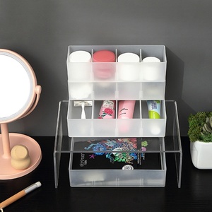 Household Custom 4 Grids Multifunction <b>Drawer</b> Style Separated Cosmetic Organizer Plastic <b>Storage</b> <b>Box</b> With Dividers - Product Image 3