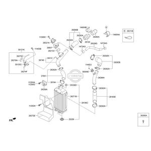 28271-2B740Accesoires Refroidisseur intermédiaire automatique air-eau universel pour <span class=keywords><strong>Tucson</strong></span> 2016-2018 28271-2B740 PI0467 - Product Image 1
