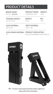 Candado de cadena plegable resistente a los rayos UV y a la corrosión para viajeros urbanos, compatible con bicicletas plegables y patinetes de pie. - Product Image 3