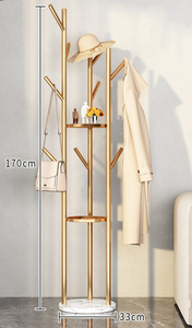 <span class=keywords><strong>Porte</strong></span>-vêtements sur pied en métal personnalisé de haute qualité pour chambre à coucher, avec étagère de rangement pour vêtements - Product Image 4