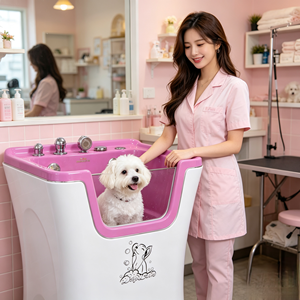 Baignoire de toilettage pour chien compacte, légère, urbaine, transparente, sécurisée, professionnelle et peu encombrante - Product Image 1