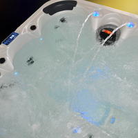 Spa de nage extérieur Bain à remous autoportant Spa d'hydromassage 2 personnes Bain à remous à jet d'air Grande baignoire extérieure pour deux adultes
