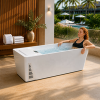 Baignoire de récupération tout-en-un en acrylique blanc premium avec refroidisseur intégré pour la récupération à domicile et la relaxation musculaire